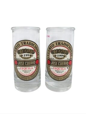 Jose Cuervo 1995 Vintage 199 Year Anniversary Tequila‎ Shot Glasses (Set of 2)